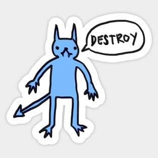 Doodle Demon Destroy Sticker